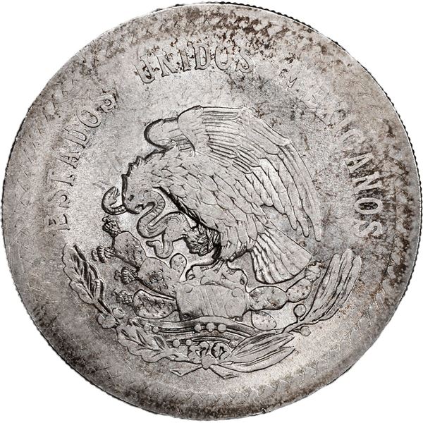 ANGUILLA, "Liberty" dollar, July 11 1967 countermark on a Mexico City, Mexico, 5 pesos, 1948 "Cuauht