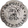 Image 1 : ANGUILLA, "Liberty" dollar, July 11 1967 countermark on a Lima, Peru, 1 sol, 1926, NGC VF 30, finest