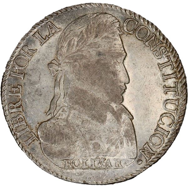 BOLIVIA, Potosí, 8 soles, 1830 J, PCGS AU58, "top pop."