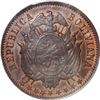 Image 1 : BOLIVIA, struck at the Paris Mint, bronze essai 2 centavos, 1883-EG, PCGS SP64 Brown.