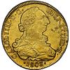 Image 1 : CHILE, Santiago, gold bust 8 escudos, Charles IV (bust of Charles III), 1803 FJ/JJ, rare, NGC AU 55.