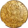 Image 2 : CHILE, Santiago, gold 8 escudos, 1846 IJ, JUNIO on edge, NGC AU details / removed from jewelry.