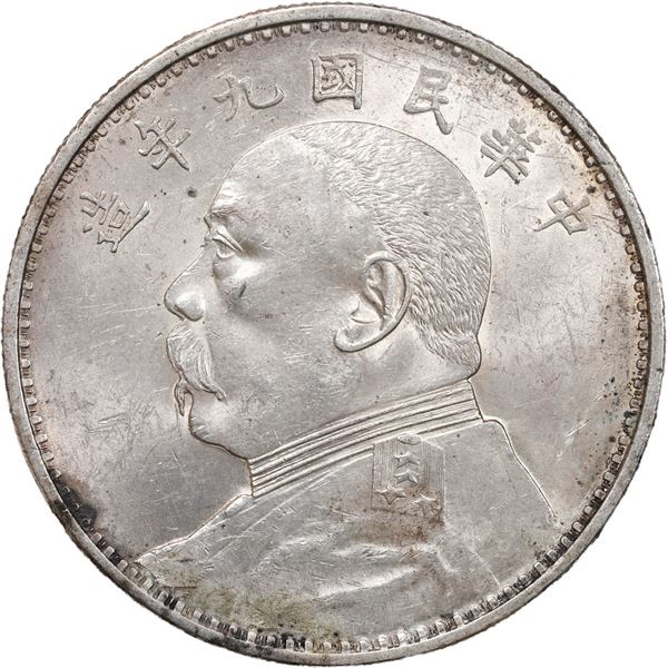 CHINA, Republic, 1 dollar, Yuan Shih-kai, Year 9 (1920).