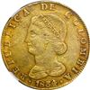 Image 1 : COLOMBIA, Bogotá, gold 8 escudos, 1834 RS, NGC XF details / cleaned.