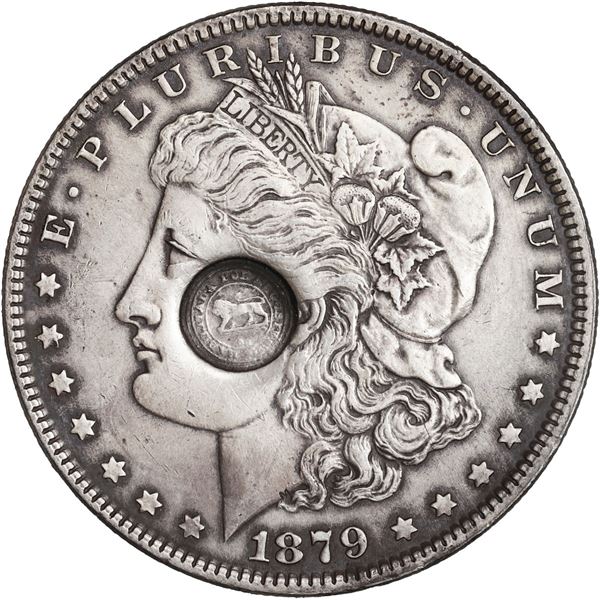 COSTA RICA, 8 reales, "lion" countermark (Type VI, 1849-57, later restrike with original rusty die) 