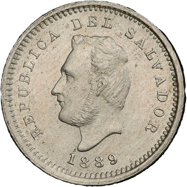 EL SALVADOR, struck at the Heaton Mint in Birmingham, England, copper-nickel 1 centavo, 1889-H, PCGS