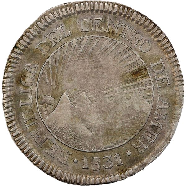 HONDURAS, Tegucigalpa, lot of two 2 reales, 1831 F and 1832 F, PCGS VF details / cleaned and G 6.