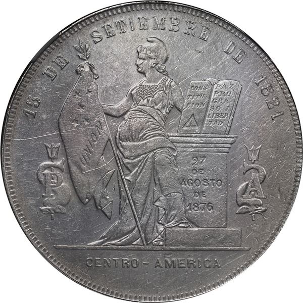 HONDURAS, Tegucigalpa, 1 peso, 1881, NGC AU details / cleaned.