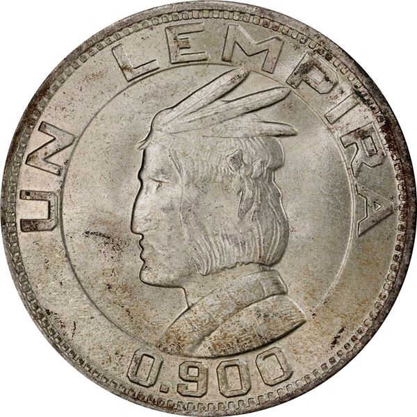 HONDURAS, struck at the Philadelphia Mint, 1 lempira, 1935, PCGS MS64.
