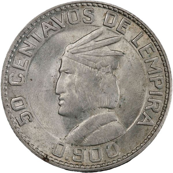 HONDURAS, struck at the Philadelphia Mint, 50 centavos, 1931, PCGS MS63.