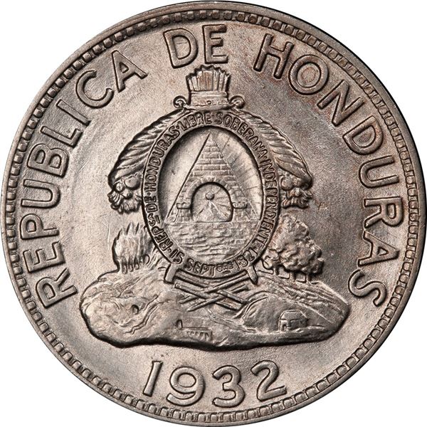 HONDURAS, struck at the Philadelphia Mint, copper-nickel 10 centavos, 1932, PCGS MS62.