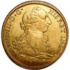Image 1 : MEXICO, Mexico City, gold bust 8 escudos, Charles III, 1788 FM, mintmark and assayer facing rim.