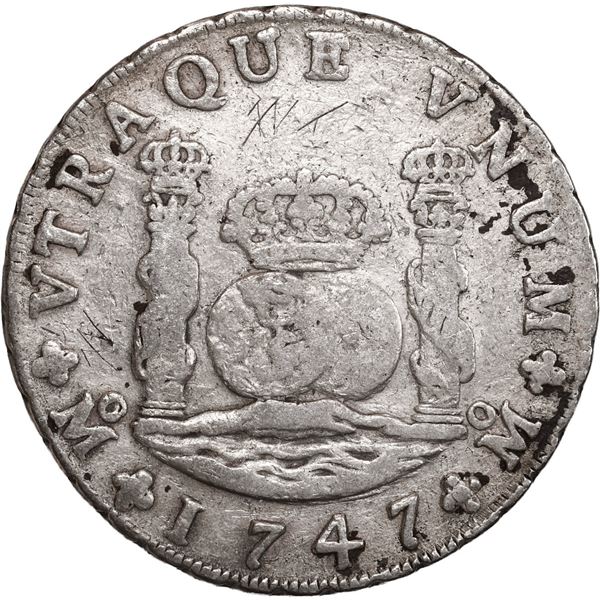 MEXICO, Mexico City, pillar 8 reales, Ferdinand VI, 1747 MF.