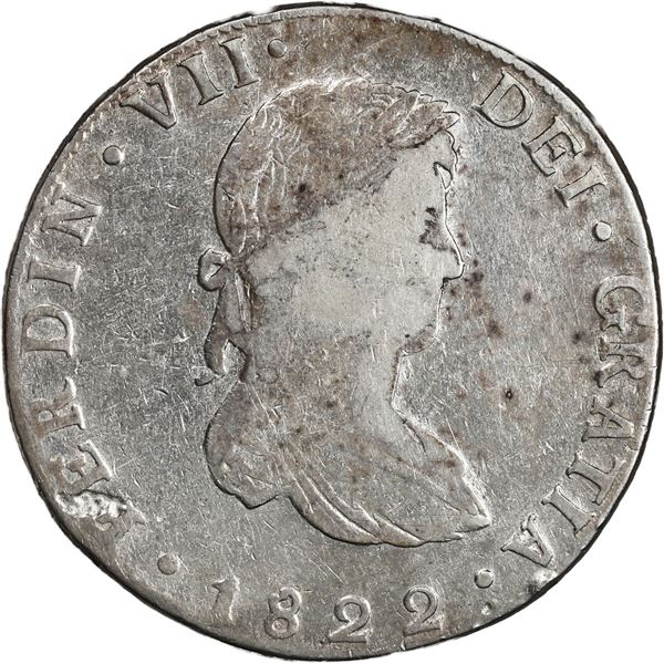 MEXICO, Guanajuato, bust 8 reales, Ferdinand VII, 1822 JM.