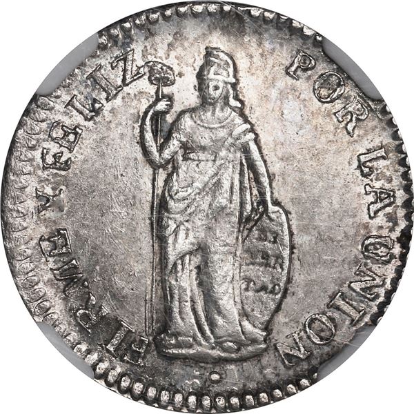 PERU, Lima, 1 real, 1850 MB, NGC MS 62.