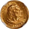 Image 1 : PERU, Lima, gold 1/5 libra, 1966 ZBR, NGC MS 68.