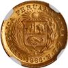 Image 2 : PERU, Lima, gold 1/5 libra, 1966 ZBR, NGC MS 68.