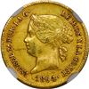 Image 1 : PHILIPPINES (under Spain), Manila, gold 1 peso, Isabel II, 1864, NGC AU details / rim filing, cleane
