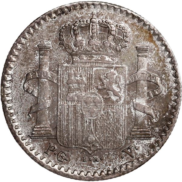 PUERTO RICO (under Spain), 5 centavos, Alfonso XIII, 1896 PGV.