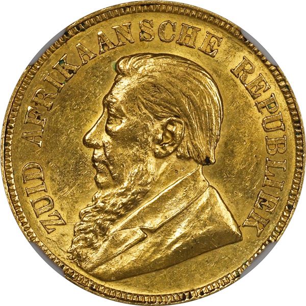 SOUTH AFRICA, Pretoria, gold 1 pond, 1894, NGC AU 58.