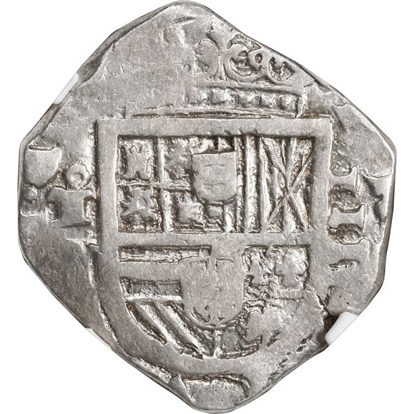 SPAIN, Toledo, cob 4 reales, Philip III, assayer V(?), NGC XF 45.