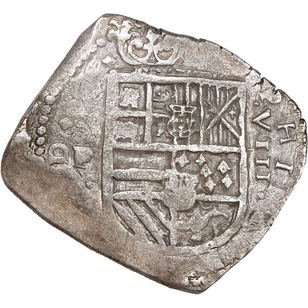 SPAIN, Toledo, cob 8 reales, Philip IV, assayer P.