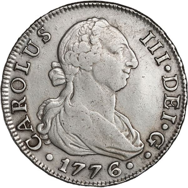 SPAIN, Seville, bust 8 reales, Charles III, 1776 CF.