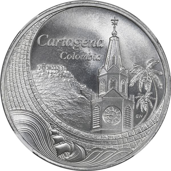 COLOMBIA, Cartagena, aluminum off-metal strike medal, 2021, Cartagena MMXXI 3rd International Conven