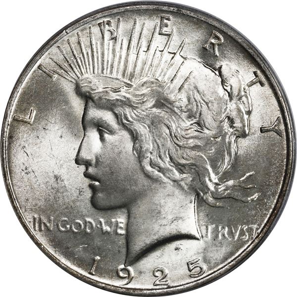 UNITED STATES, Philadelphia mint, Peace dollar, 1925, PCGS MS65, ex-Busto.