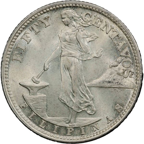 PHILIPPINES (U.S. administration), San Francisco Mint, 50 centavos, 1945-S, PCGS MS65.