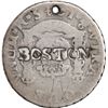 Image 1 : UNITED STATES, "two bit" token, countermark BOSTON on a Mexico City, Mexico, pillar 2 reales, Philip