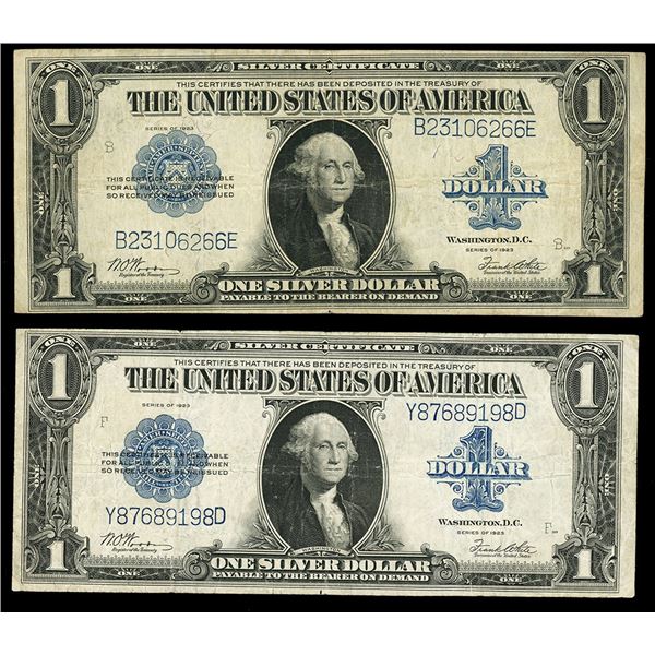 UNITED STATES, lot of two $1 Silver Certificates, series of 1923, Mooney-White.