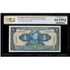Image 1 : NICARAGUA, Banco Nacional, 1 córdoba, 1951, serial 618013, PCGS Banknote Choice UNC 64 PPQ, "top pop