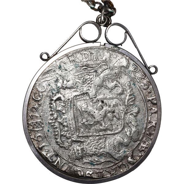 NETHERLANDS (United), Holland, "rider" ducatoon, 1672, ex-Hollandia (1743), mounted in silver pendan