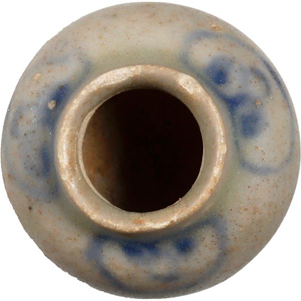 Miniature Chinese blue-on-white porcelain vase, ex-"Hoi An Hoard" (late 1400s).
