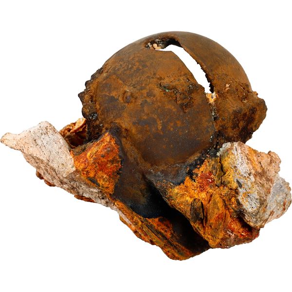 Partially encrusted brass crotal bell, ex-1733 Fleet, ex-McKee.