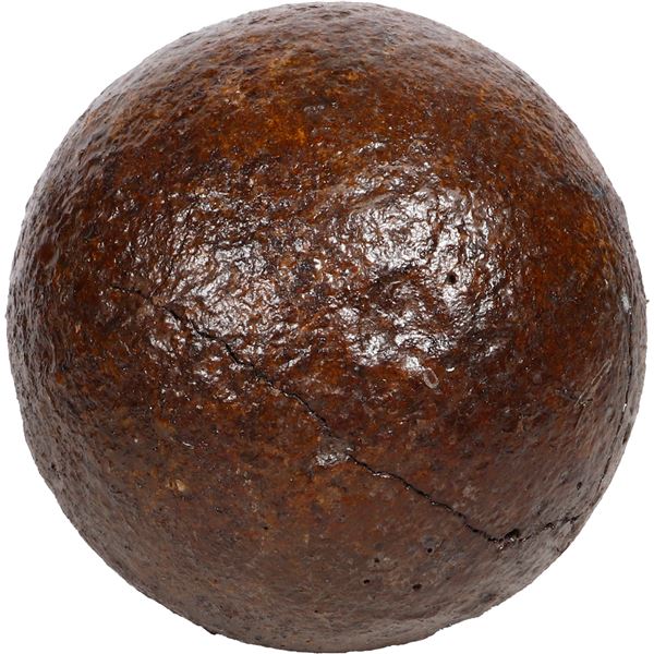 Medium-sized iron cannonball, Spanish colonial (1500s-1700s).