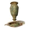 Image 1 : Brass candlestick holder (two parts), intact but heavily patinated, Spanish colonial, 1500s-1600s.