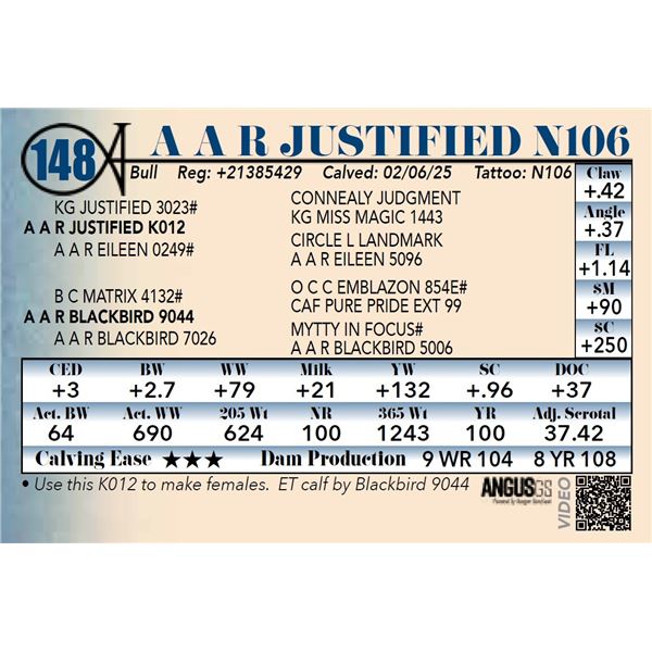 A A R Justified N106