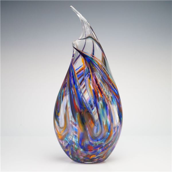 Rosetree Glass Studio Hand-Blown Art Glass Wave Vase