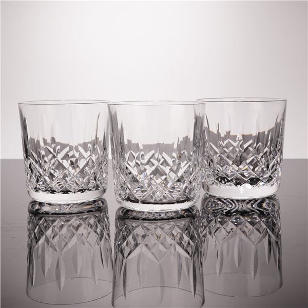 Waterford Lismore Three Double Old Fashioned Tumblers