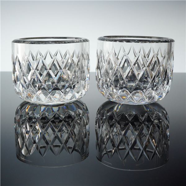 Pair of Orrefors Legend Checked Crystal Bowls