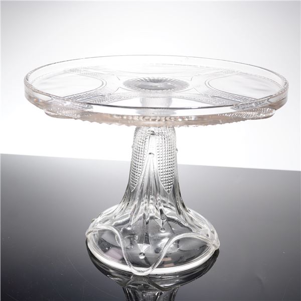 An Early American Pressed Glass Pedestal Dessert Stand