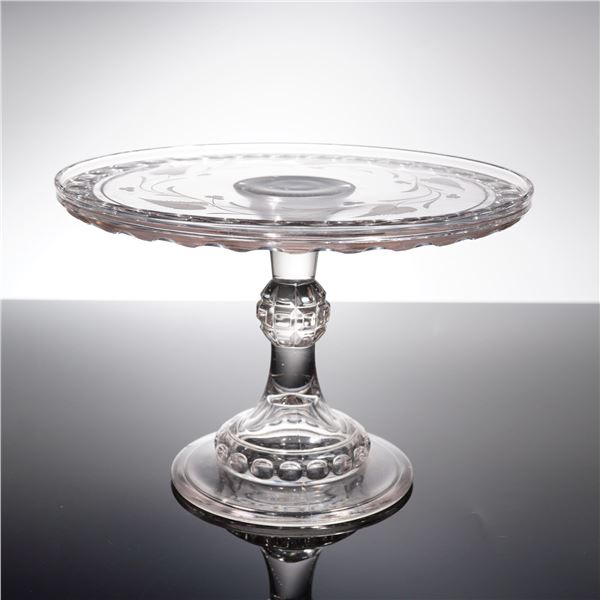 Early American Pressed Glass Cake Stand