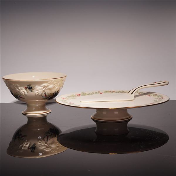 Lenox Williamsburg Boxwood and Pine Three-Piece Porcelain Tableware Set