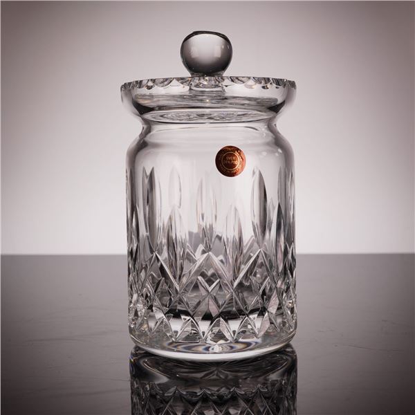 Claren Bridge Irish Lead Crystal Hand-Cut Condiment Jar with Lid