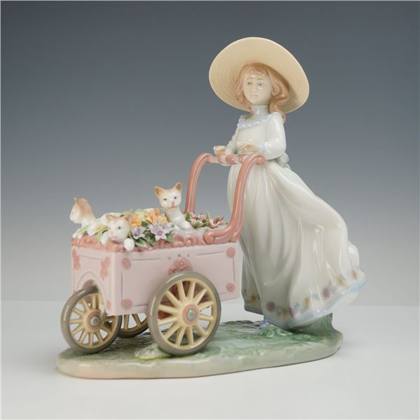 Lladro Kitty Cart Porcelain Figurine Number 6141