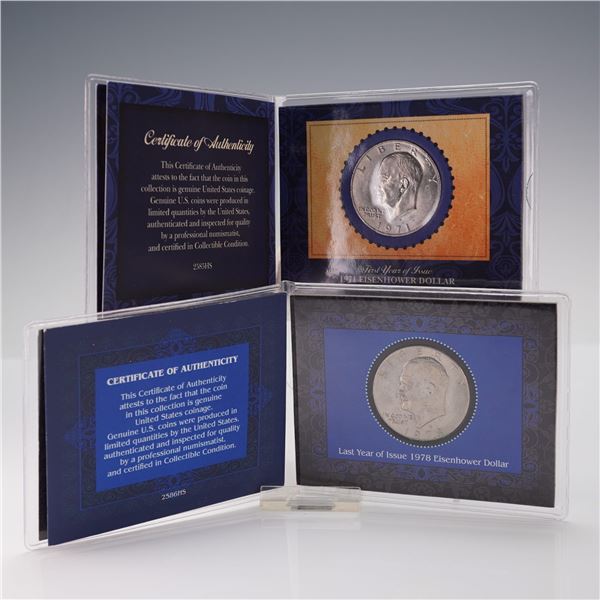 2pc 1971-D and 1978-D Eisenhower Dollar Coins