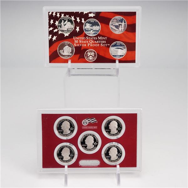 2pc 2005-S and 2010-S United States Mint Silver Proof Quarter Sets