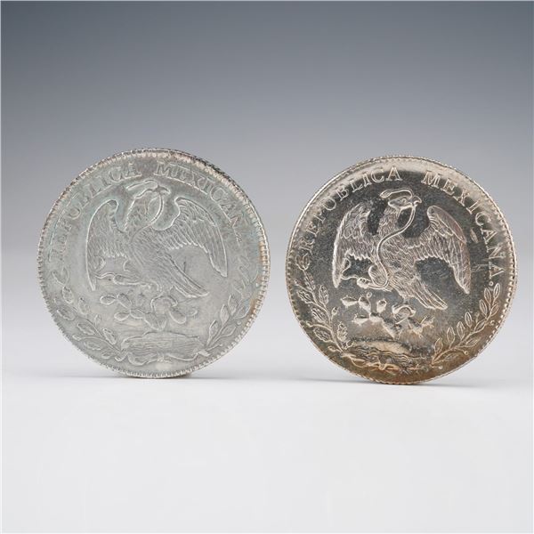 2pc Mexico 8 Reales Silver Coins 1879 & 1897